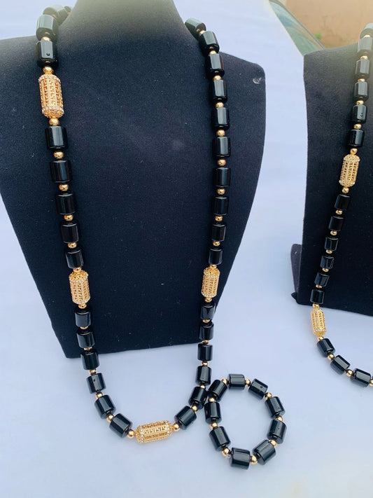 Black and Gold Deluxe Tade African beads