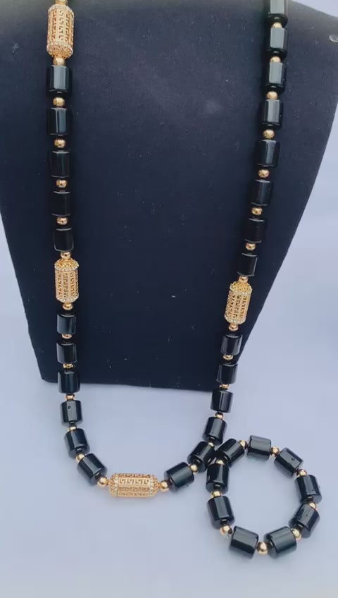 Black and Gold Deluxe Tade African beads